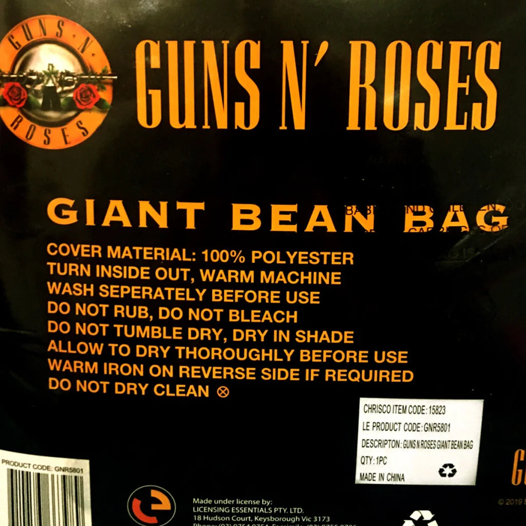 Guns N’ Roses Giant Bean Bag Cover 140 x 180 cm - Furniture