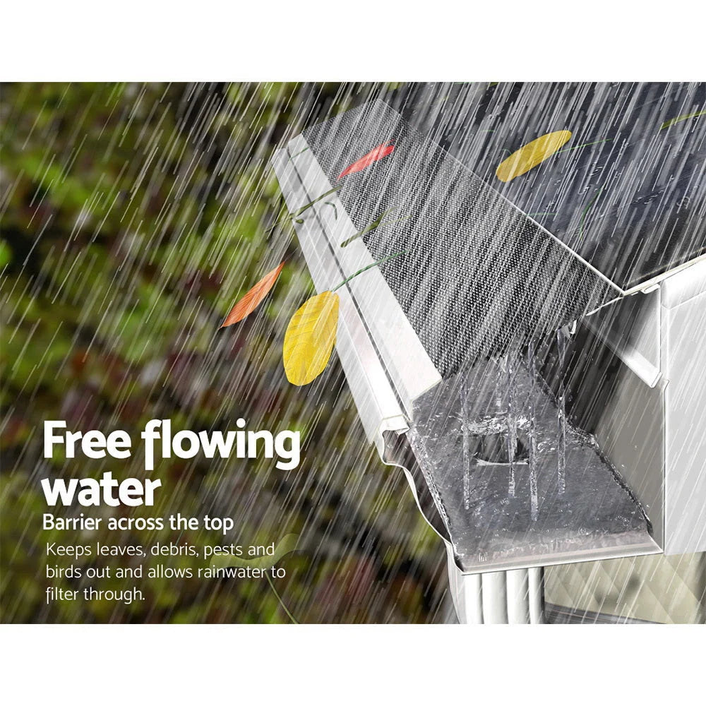 Gutter Guard Set of 60 Aluminium Leaf Mesh 100x20cm Brush