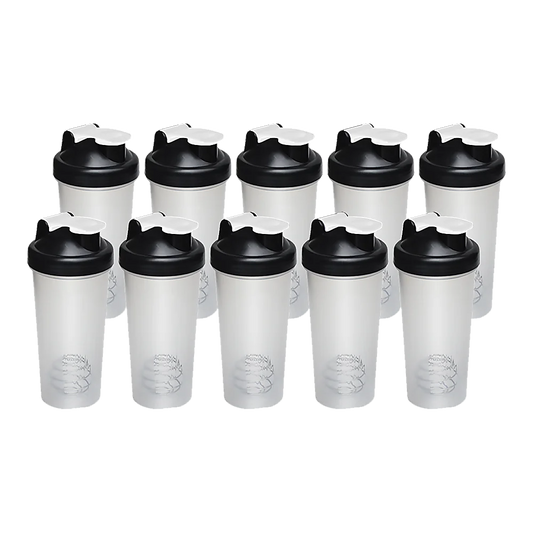 GYM Protein Supplement Shaker Bottles 10x 700ml with Mixer