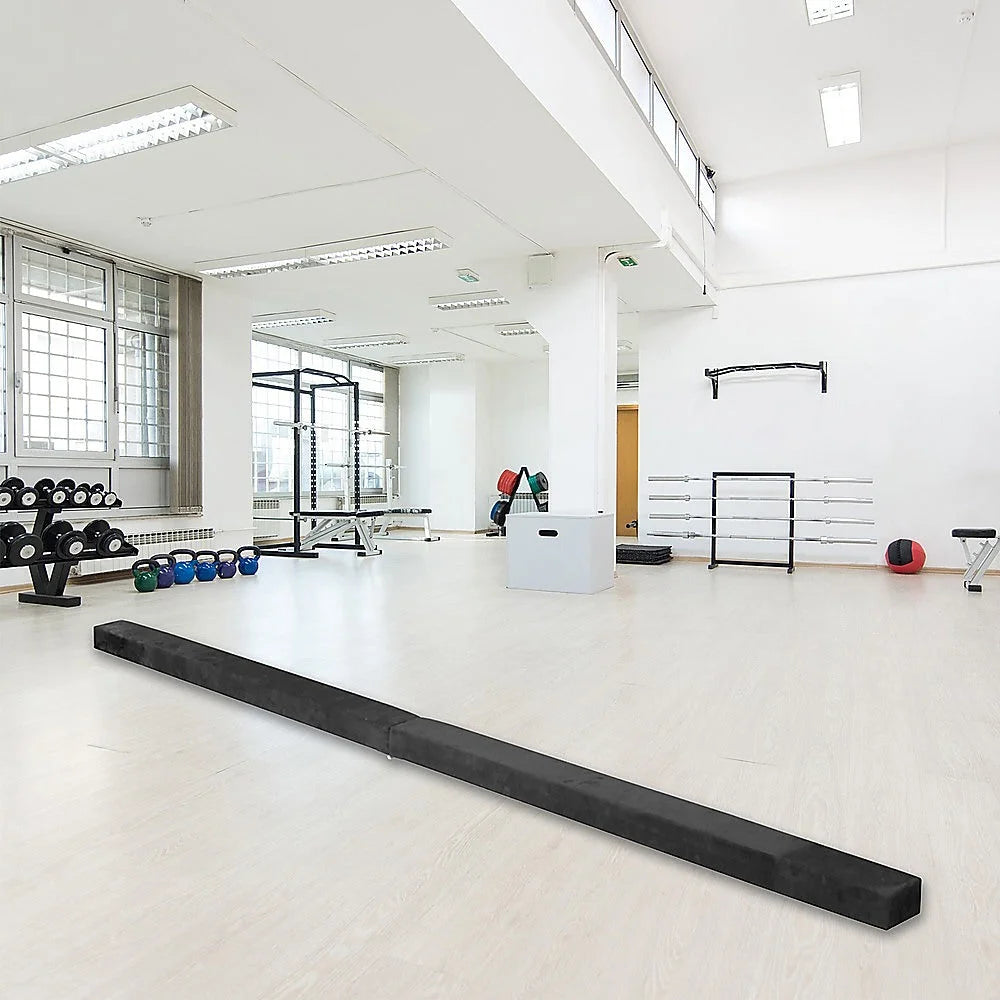 Gymnastics Folding Balance Beam 2.2m - Black Synthetic