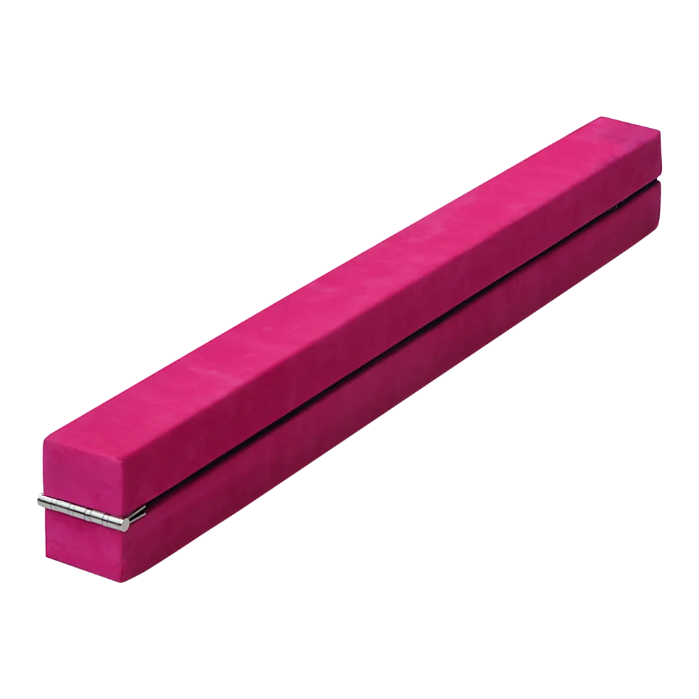 Gymnastics Folding Balance Beam 2.2m - Pink Synthetic Suede