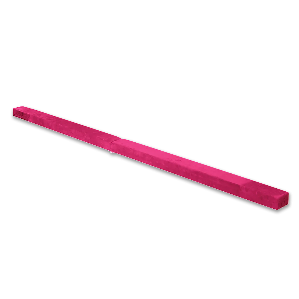 Gymnastics Folding Balance Beam 2.2m - Pink Synthetic Suede