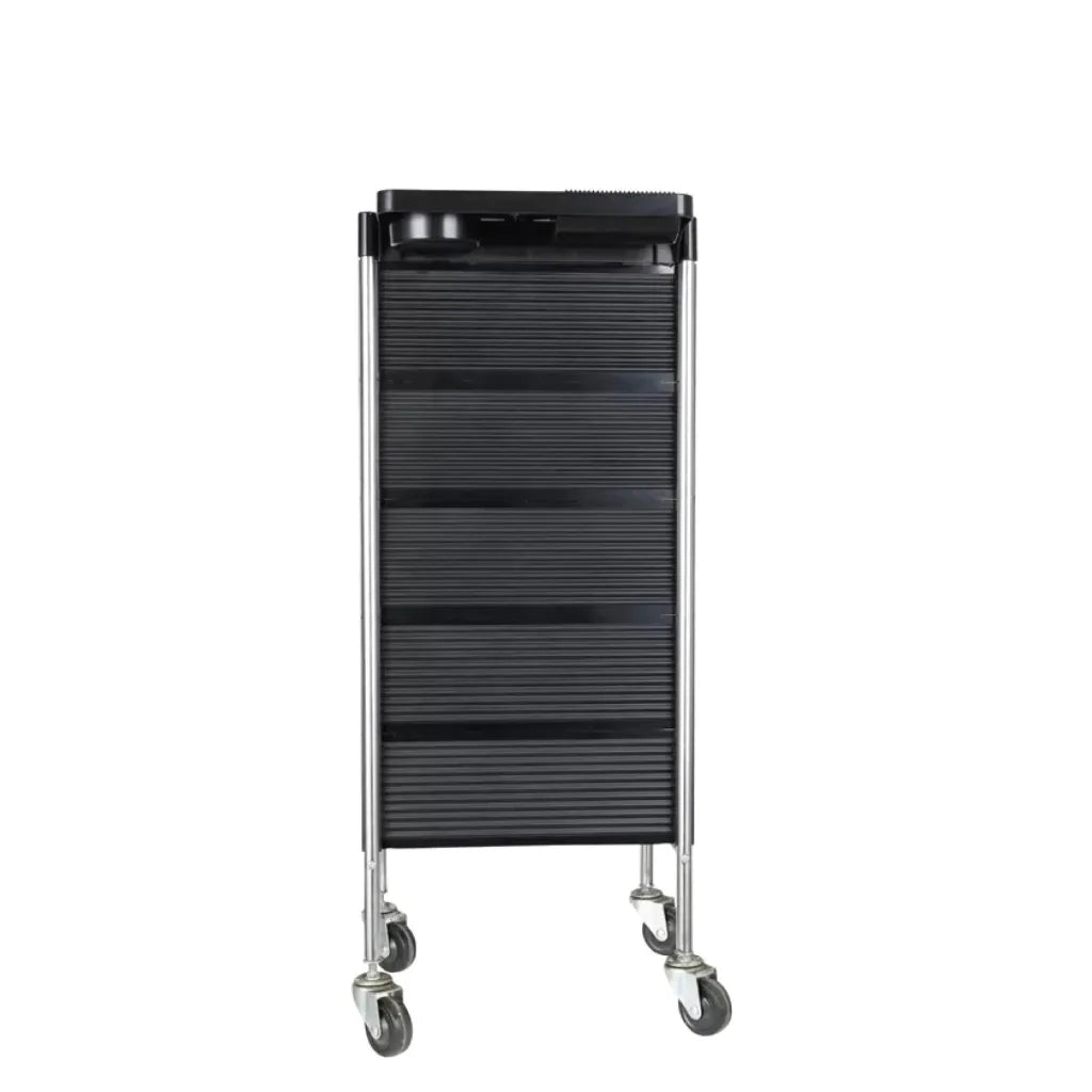 Hairdressing Trolley 5 Drawer Black 90x30x36cm Hair Salon