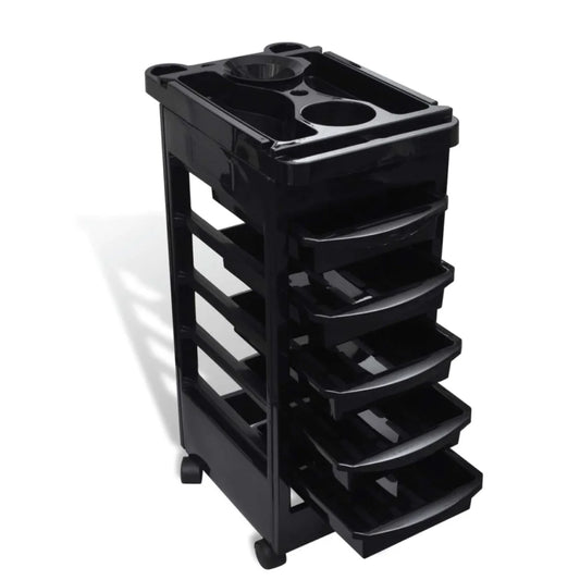 Hairdressing Trolley Six Tier Black 82x49x32cm Salon Hair