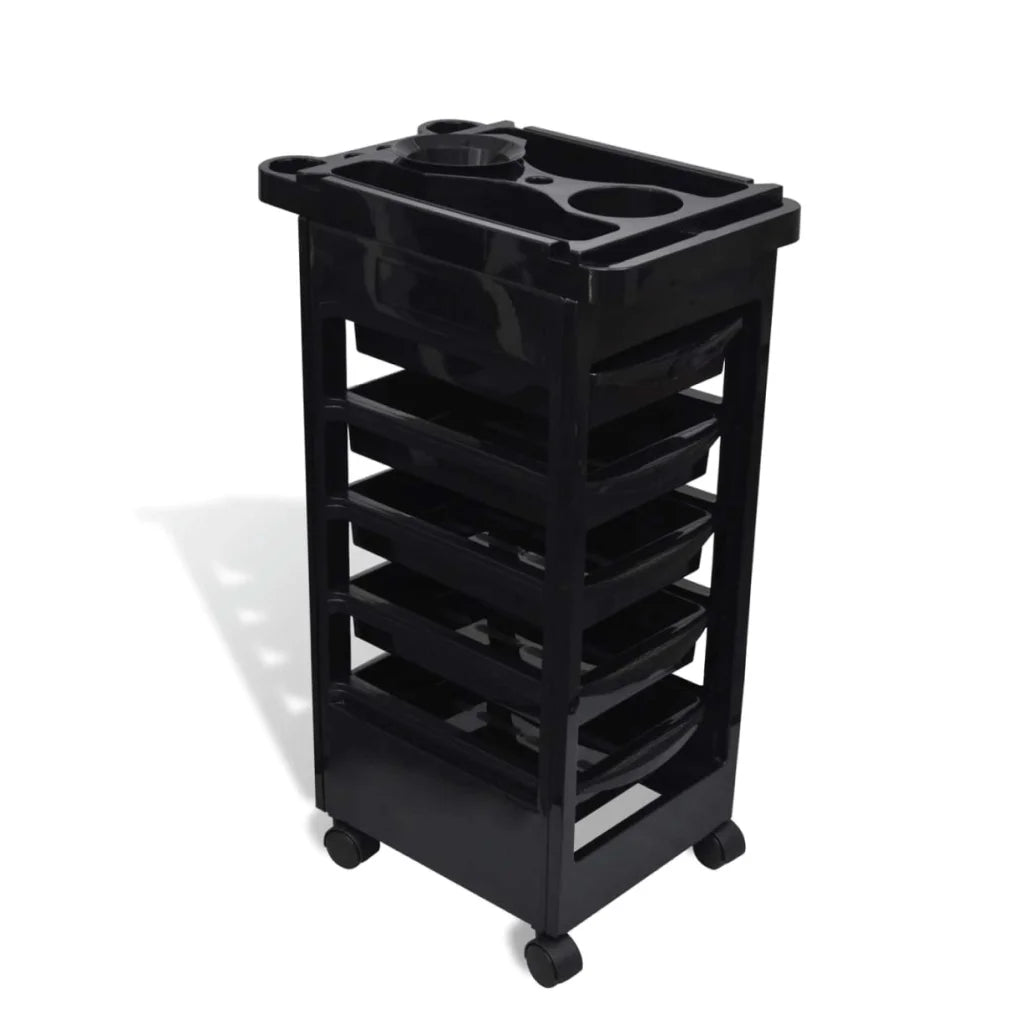 Hairdressing Trolley 6 Tier Black 82x49x32cm Salon Hair