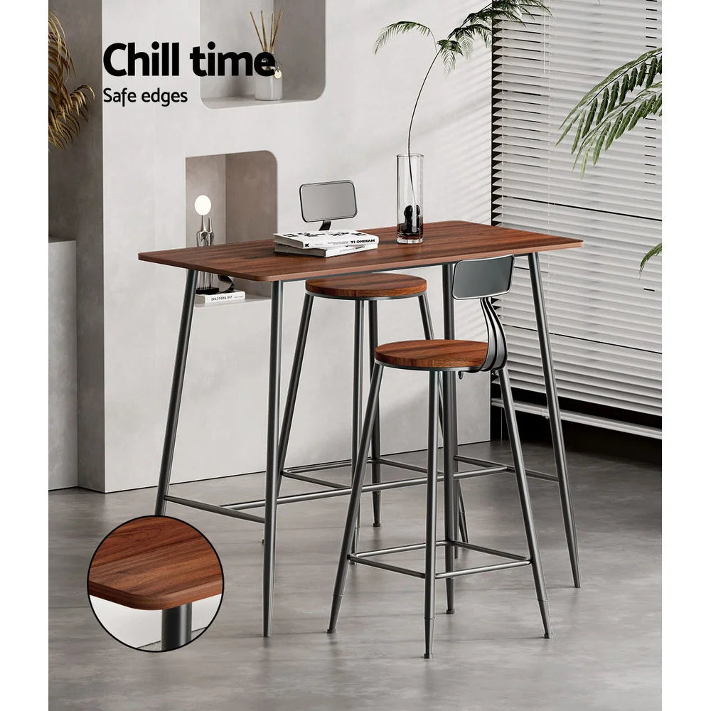 Dining table with halle bar rectangular industrial desk