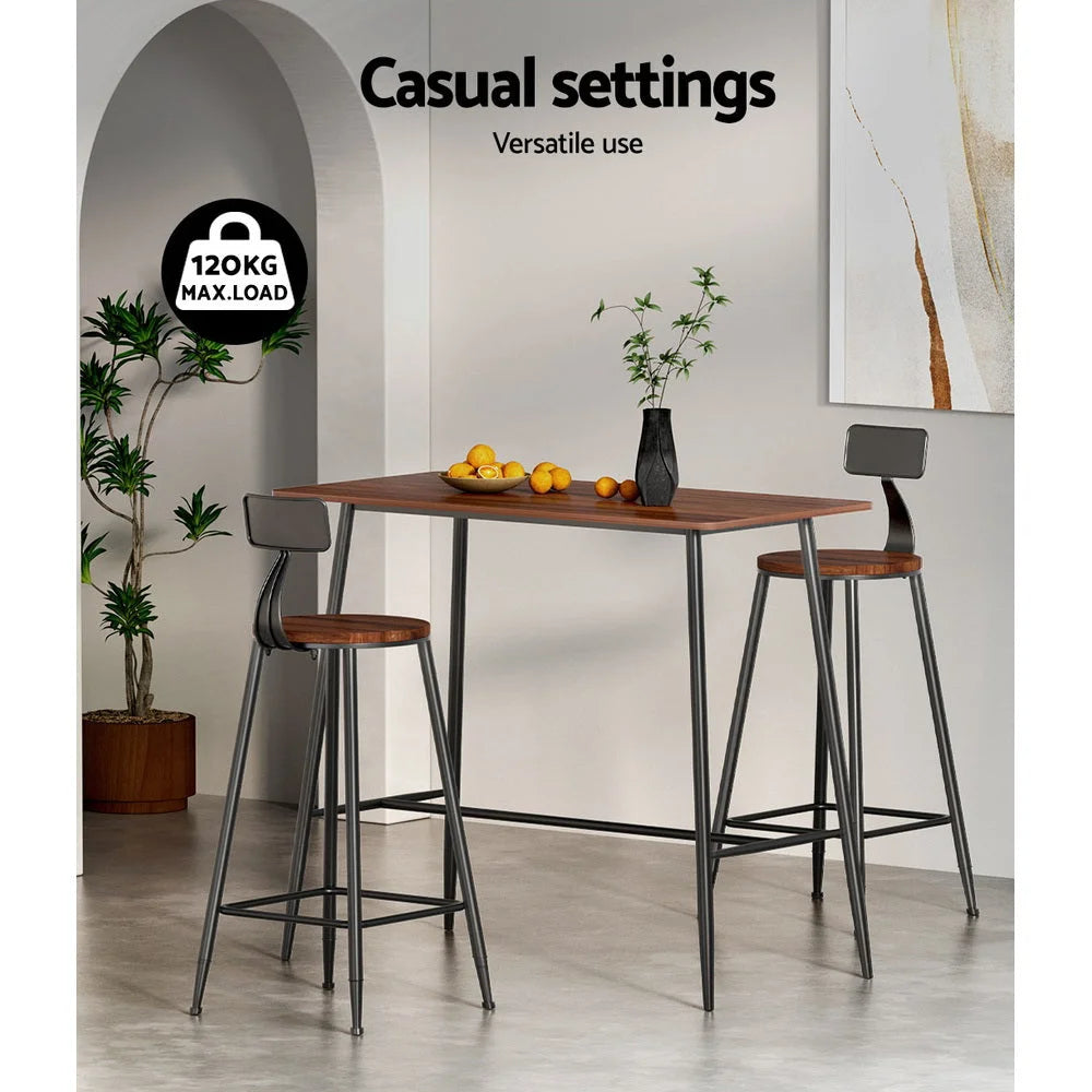 Dining table with halle bar rectangular industrial
