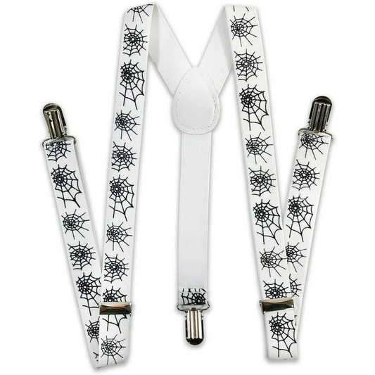 Halloween Suspenders Braces Belt Costume Party - White