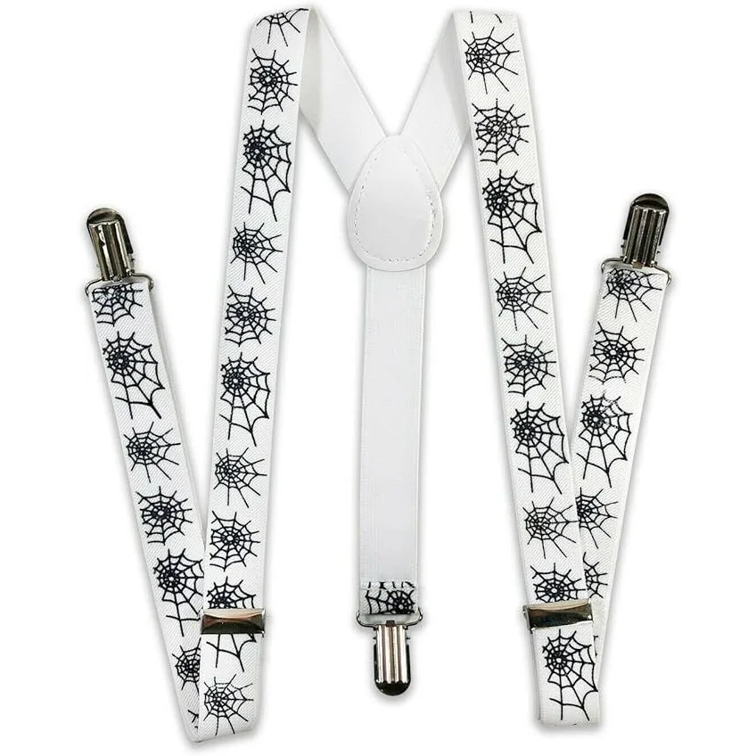 Halloween Suspenders Braces Belt Costume Party - White