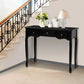 Black wooden console table with entry table legs and handle drawer
