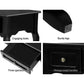 Black wooden console table with slim hallway table and lower shelf