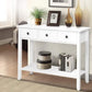 White desk with hallway console table entry
