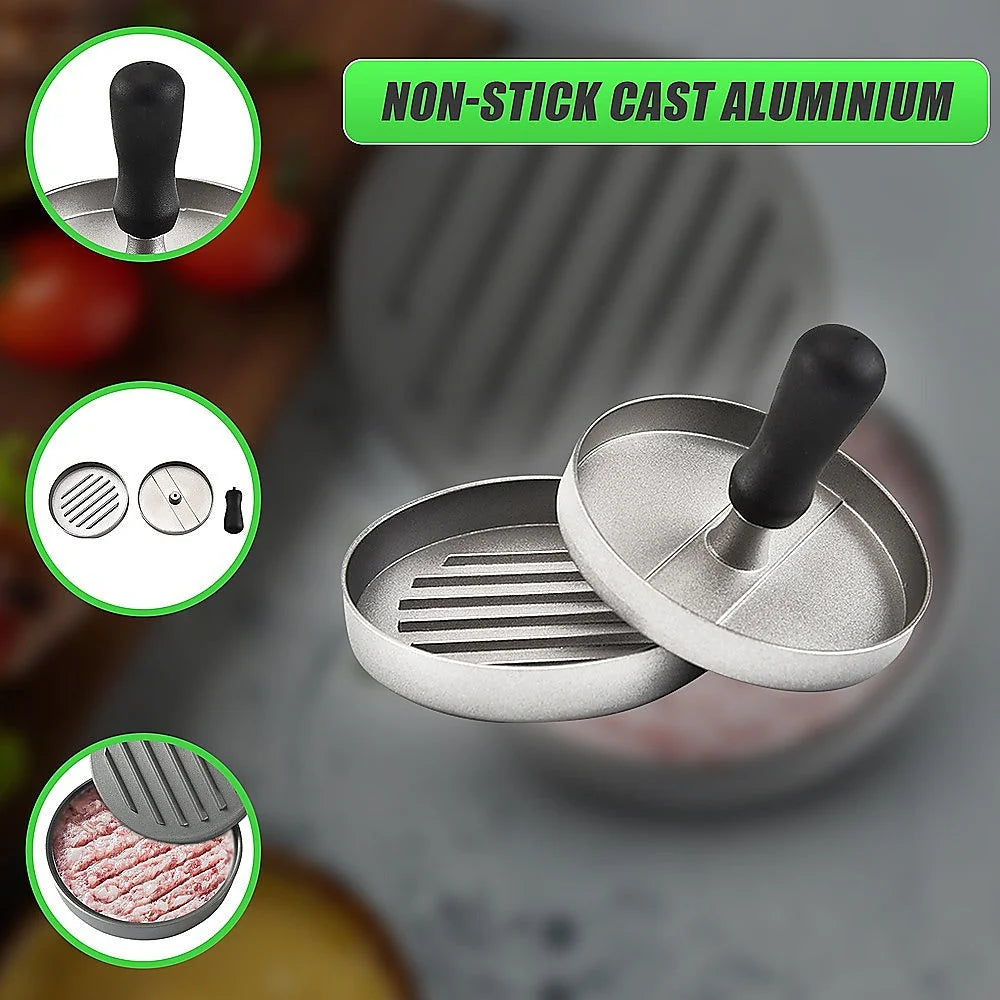 Hamburger Patty Maker Large Round Grill Press Burger Metal