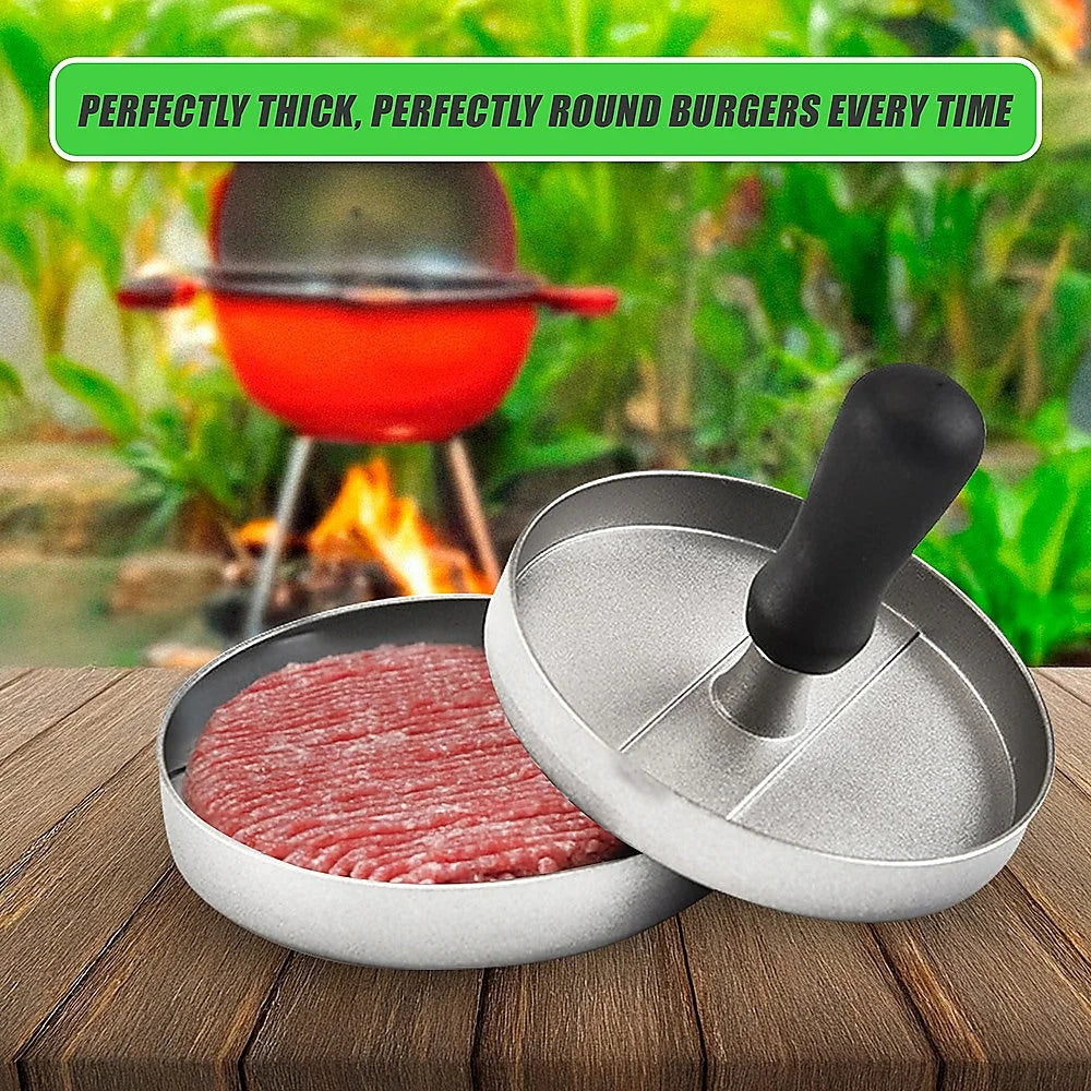 Hamburger Patty Maker Large Round Grill Press Burger Metal