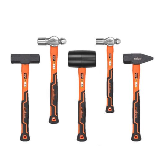 Hammer Set 5Pc Rubber Ball Pein Sledge Cross Pein Mallet