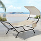 Hammock Bed with Stand Sun Lounge Chair - Beige - Home &