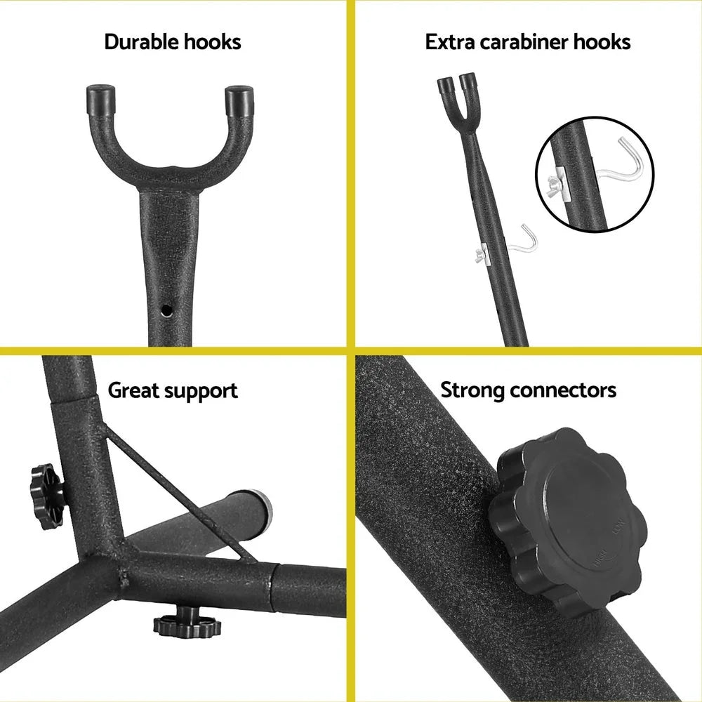 Hammock Chair Outdoor Camping Hanging with Stand - Cream