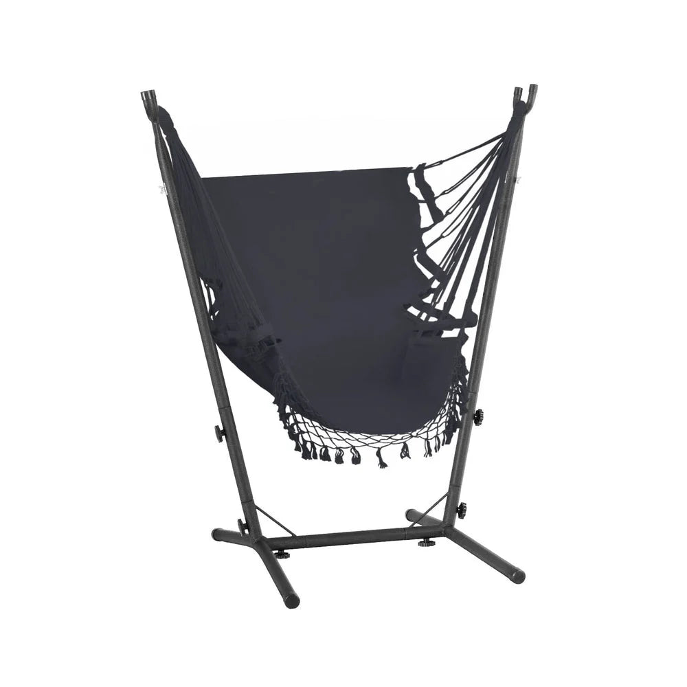 Hammock Chair Outdoor Camping Hanging with Stand - Grey