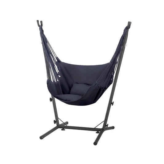 Hammock Chair Outdoor Camping Hanging with Stand - Grey
