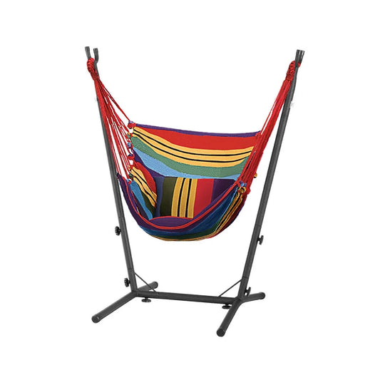 Hammock Chair Outdoor Camping Hanging with Stand - Rainbow
