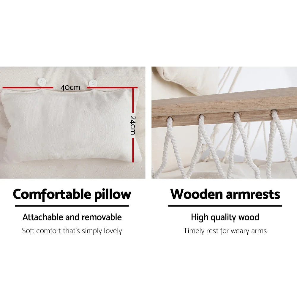 Hammock Hanging Swing Chair - Cream - Living Room