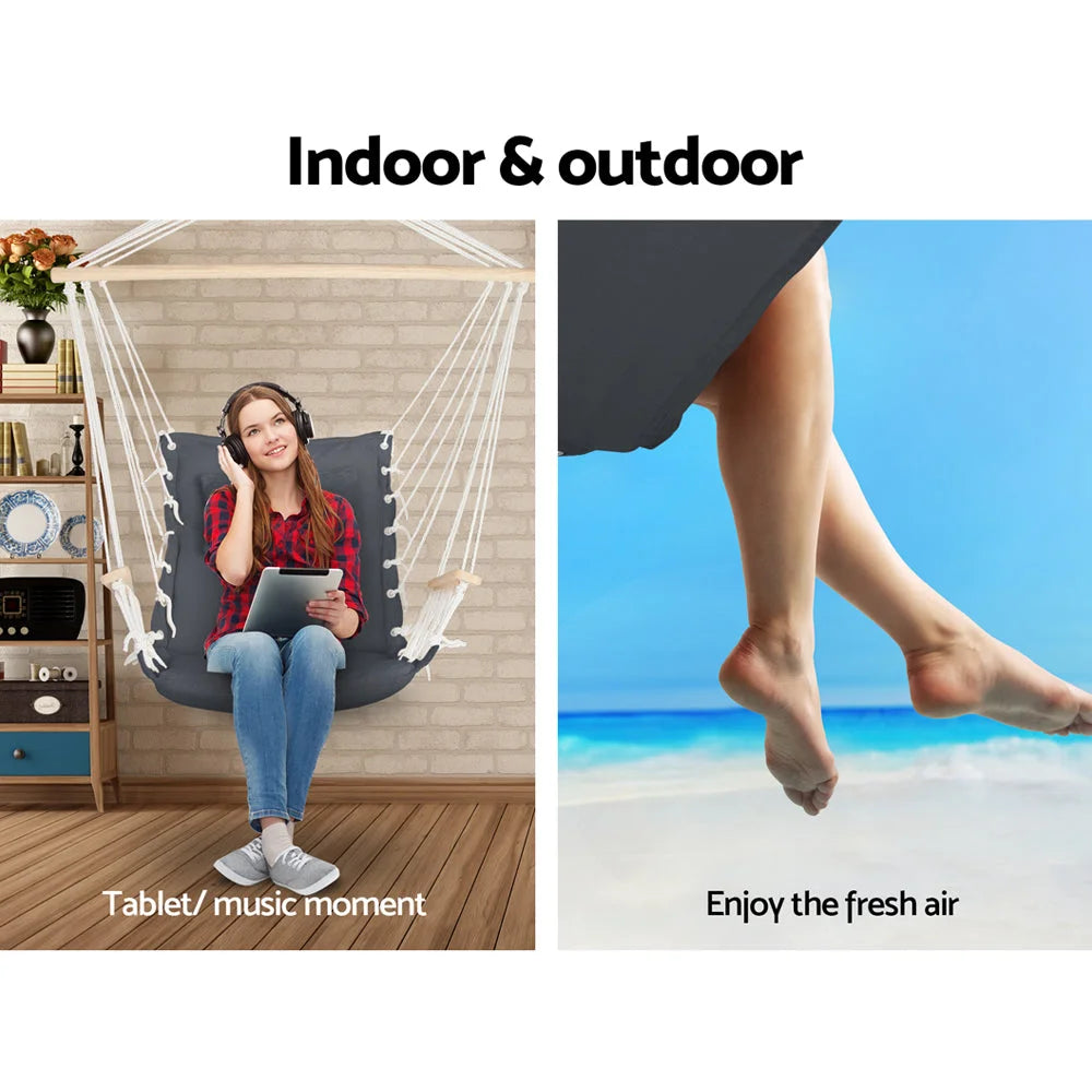 Hammock Hanging Swing Chair - Grey - Living Room