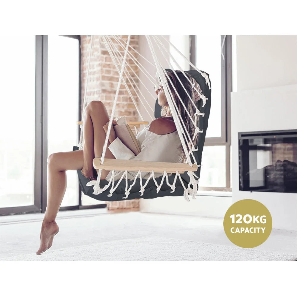 Hammock Hanging Swing Chair - Grey - Living Room