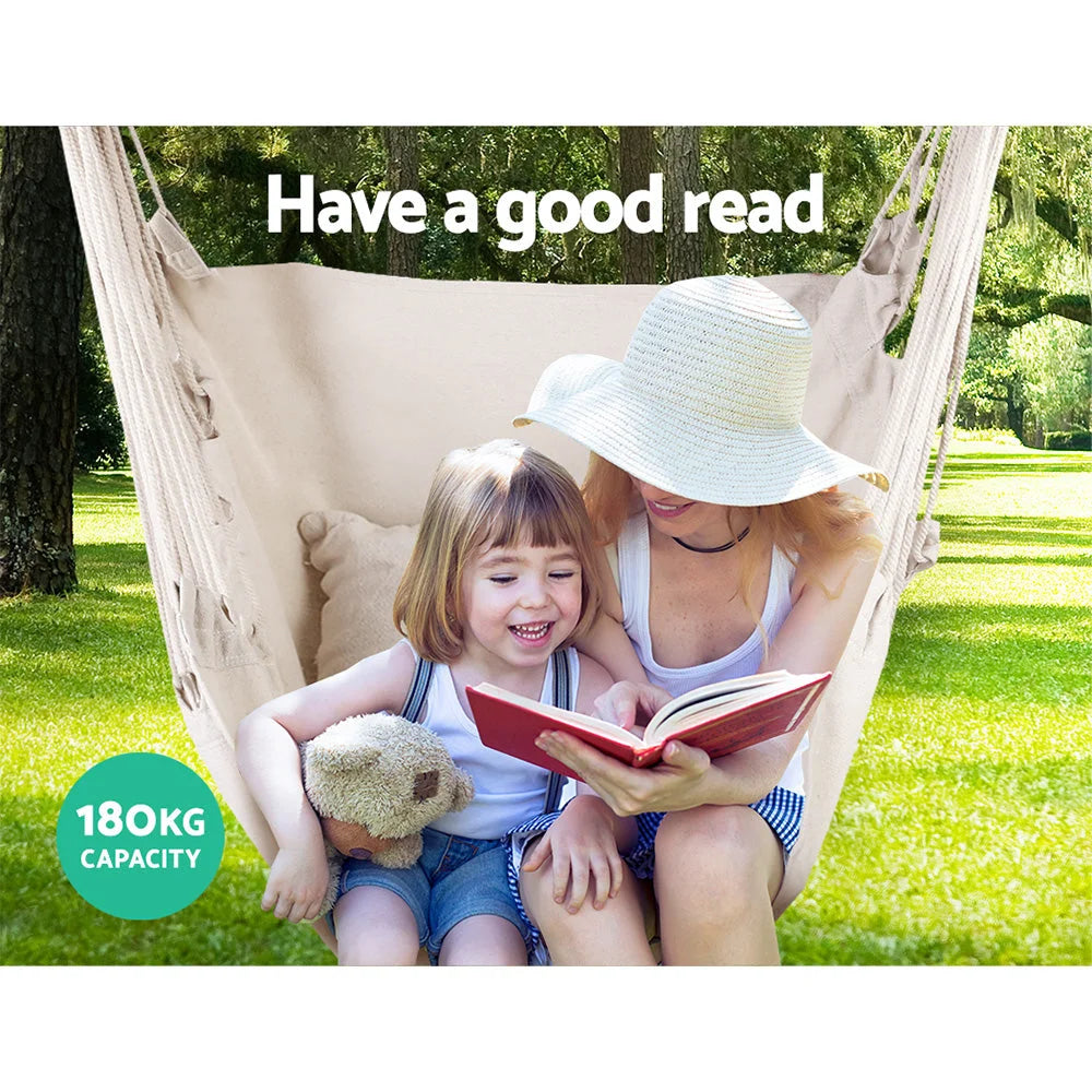 Hammock Swing Chair - Cream - Gardeon