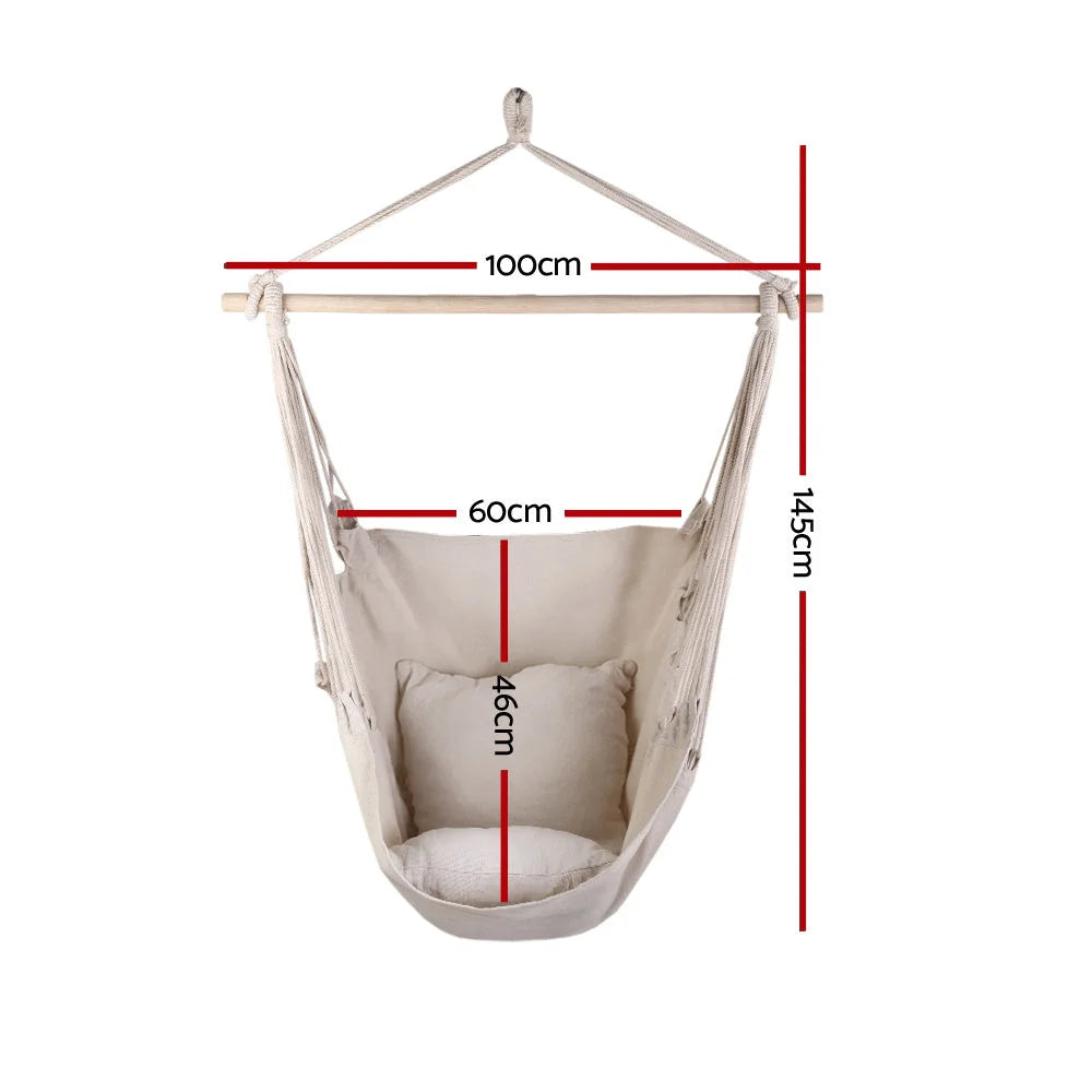 Hammock Swing Chair - Cream - Gardeon