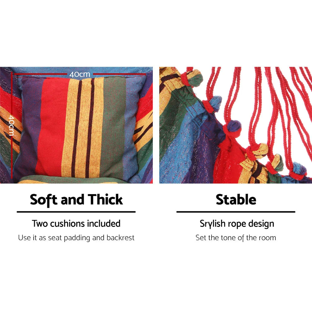 Hammock Swing Chair with Cushion - Multi-colour - Hammocks