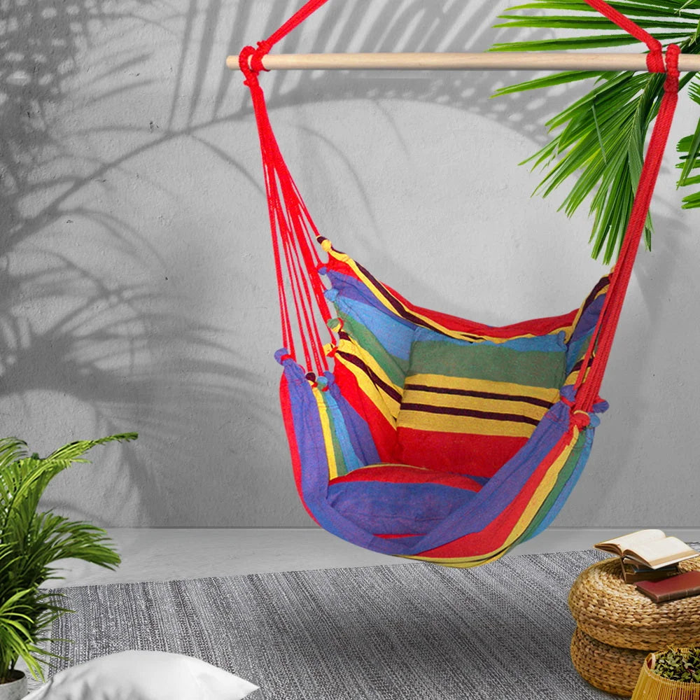 Hammock Swing Chair with Cushion - Multi-colour - Hammocks