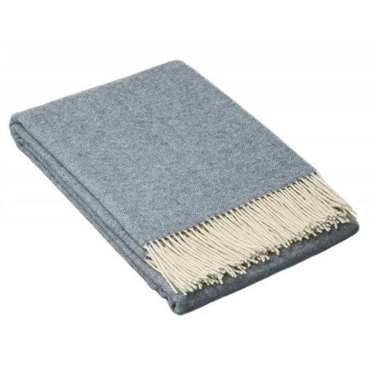 Hampton Throw - Merino Wool Blend - Blue - Home & Garden >