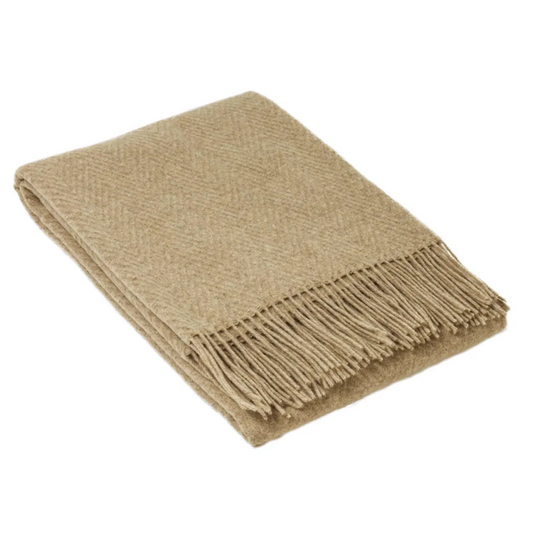 Hampton Throw Merino Wool Blend Camel - Furniture