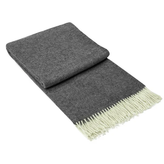 Hampton Throw - Merino Wool Blend - Dark Grey - Decor