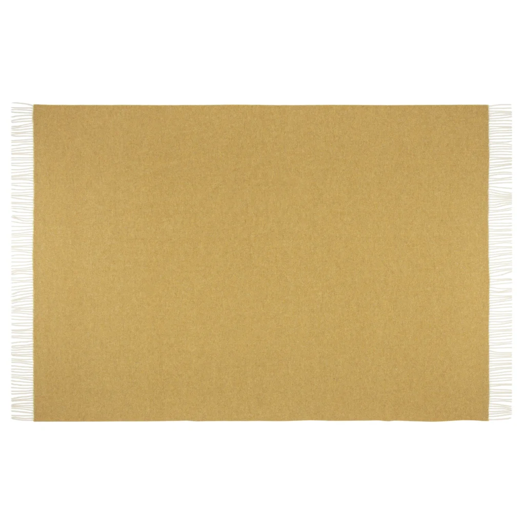 Hampton Throw Merino Wool Blend Ochre - Home & Garden