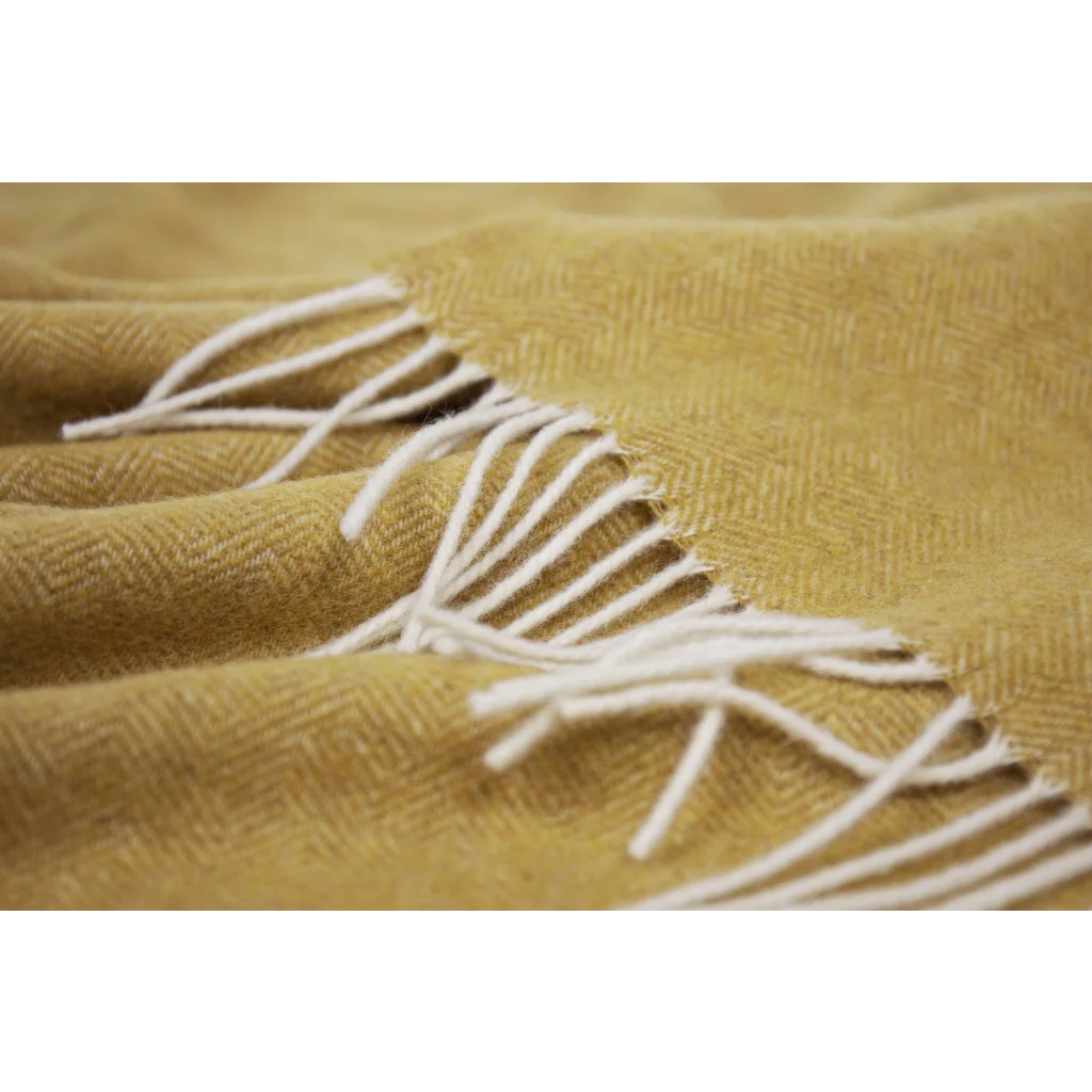 Hampton Throw Merino Wool Blend Ochre - Home & Garden