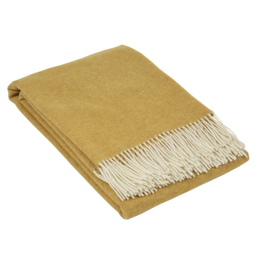 Hampton Throw Merino Wool Blend Ochre - Home & Garden