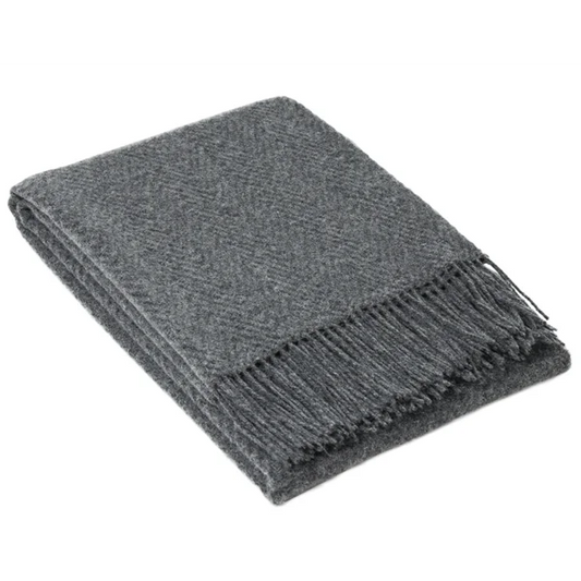 Hampton Throw - Merino Wool Blend - Slate - Decor
