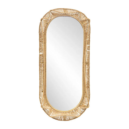 Hamptons Oval Weave Mirror 50x100cm - Home & Garden > Decor