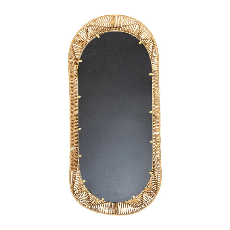 Hamptons Oval Weave Mirror 50x100cm - Home & Garden > Decor