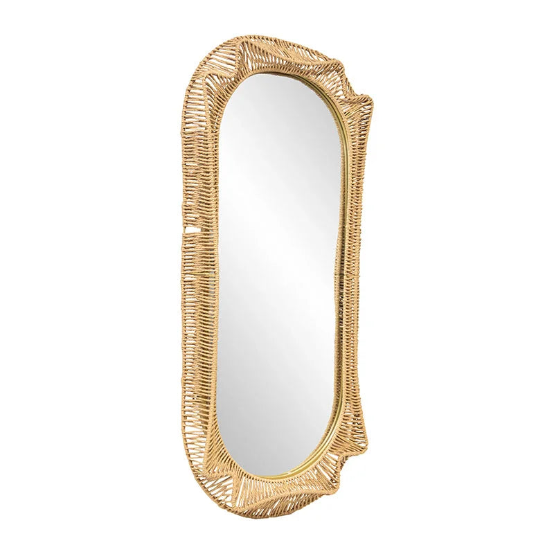 Hamptons Oval Weave Mirror 50x100cm - Home & Garden > Decor