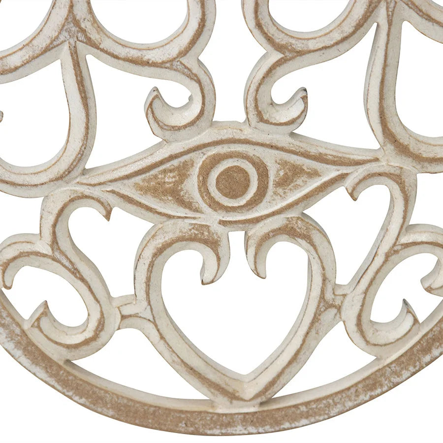 Hand-Carved Lucky Hand Wall Art 35x40cm - Home & Garden >