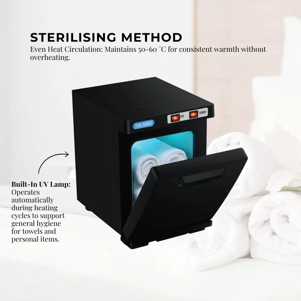 Hand Towel Warmer Mini UV Steriliser Cabinet 5L Black - Hot