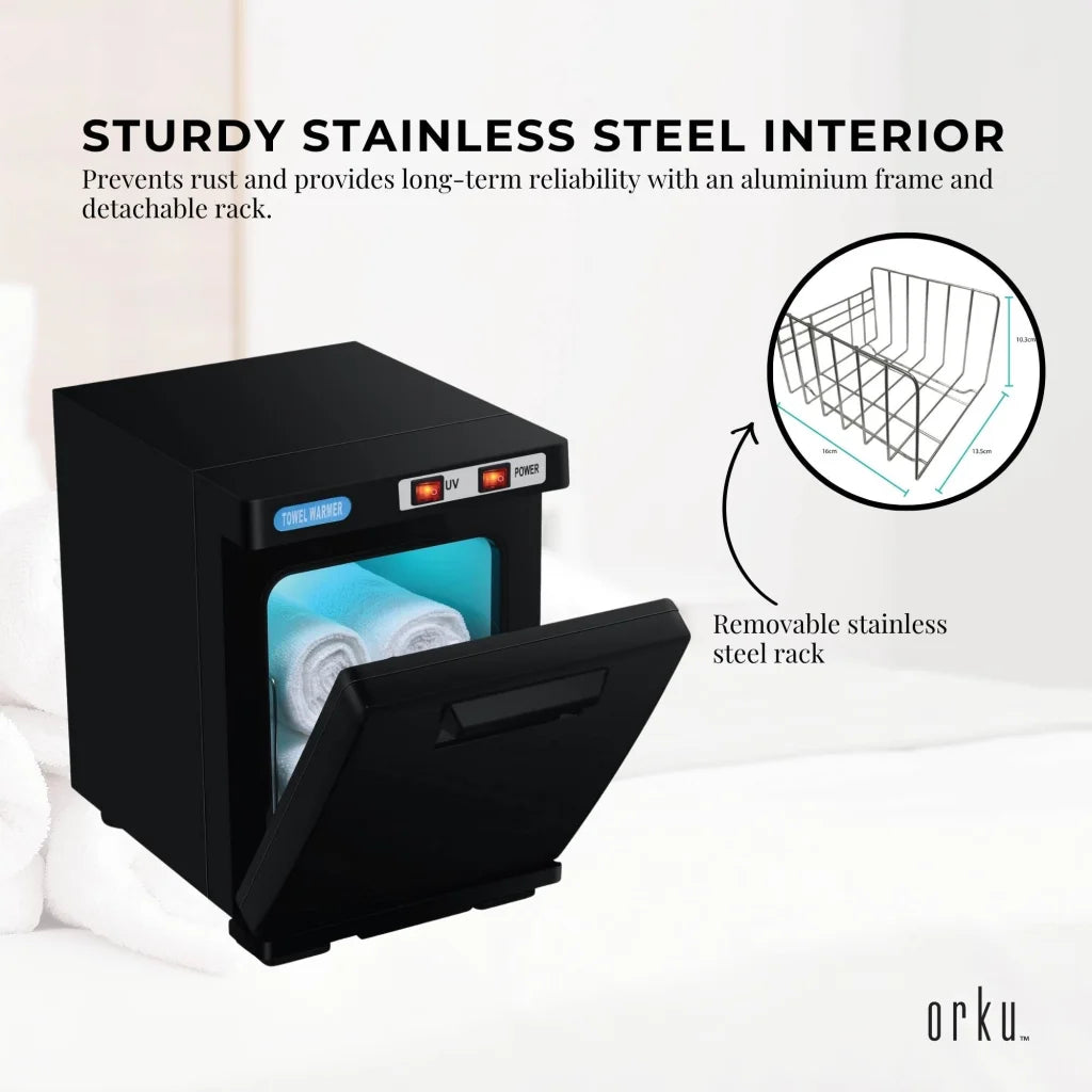 Hand Towel Warmer Mini UV Steriliser Cabinet 5L Black - Hot
