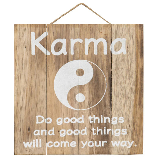 Handcrafted Karma Wall Art 20x20cm - Home & Garden > Wall
