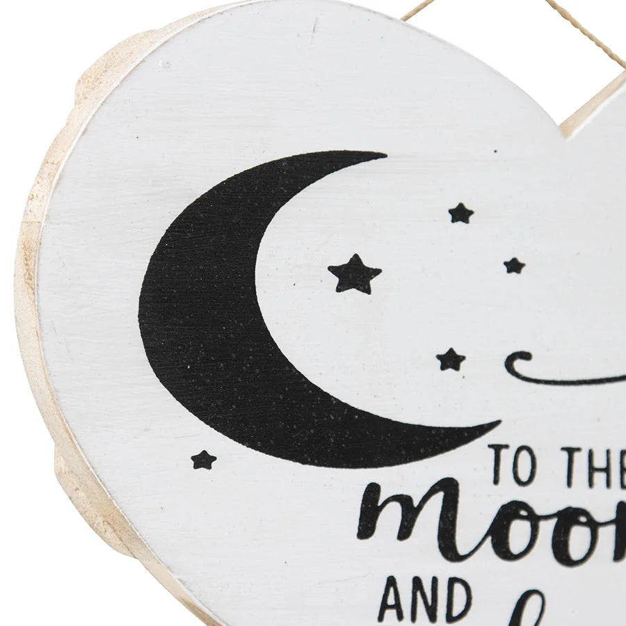 Handcrafted ’Love You to the Moon’ Heart Wall Art 20x2cm