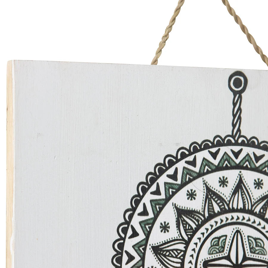 Handcrafted Monochrome Dream Catcher Wall Art 30x2cm - Home