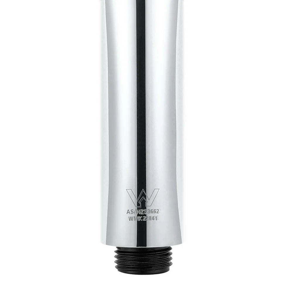 Silver shower head with wall fittings and water outlet