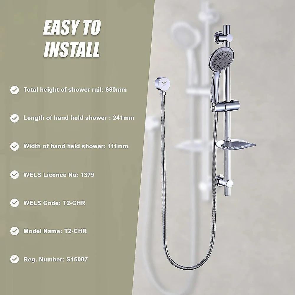 Handheld Shower Rail Soap Dish Bathroom Set