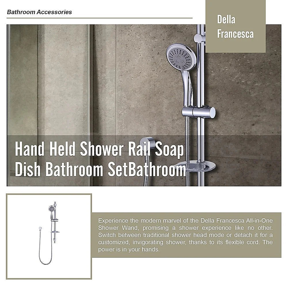 Handheld Shower Rail Soap Dish Bathroom Set